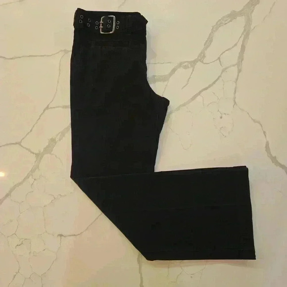 Tommy Hilfiger Y2K Low Rise Corduroy Stretch Cotton Flare Pants Black Size 10 - Picture 1 of 11
